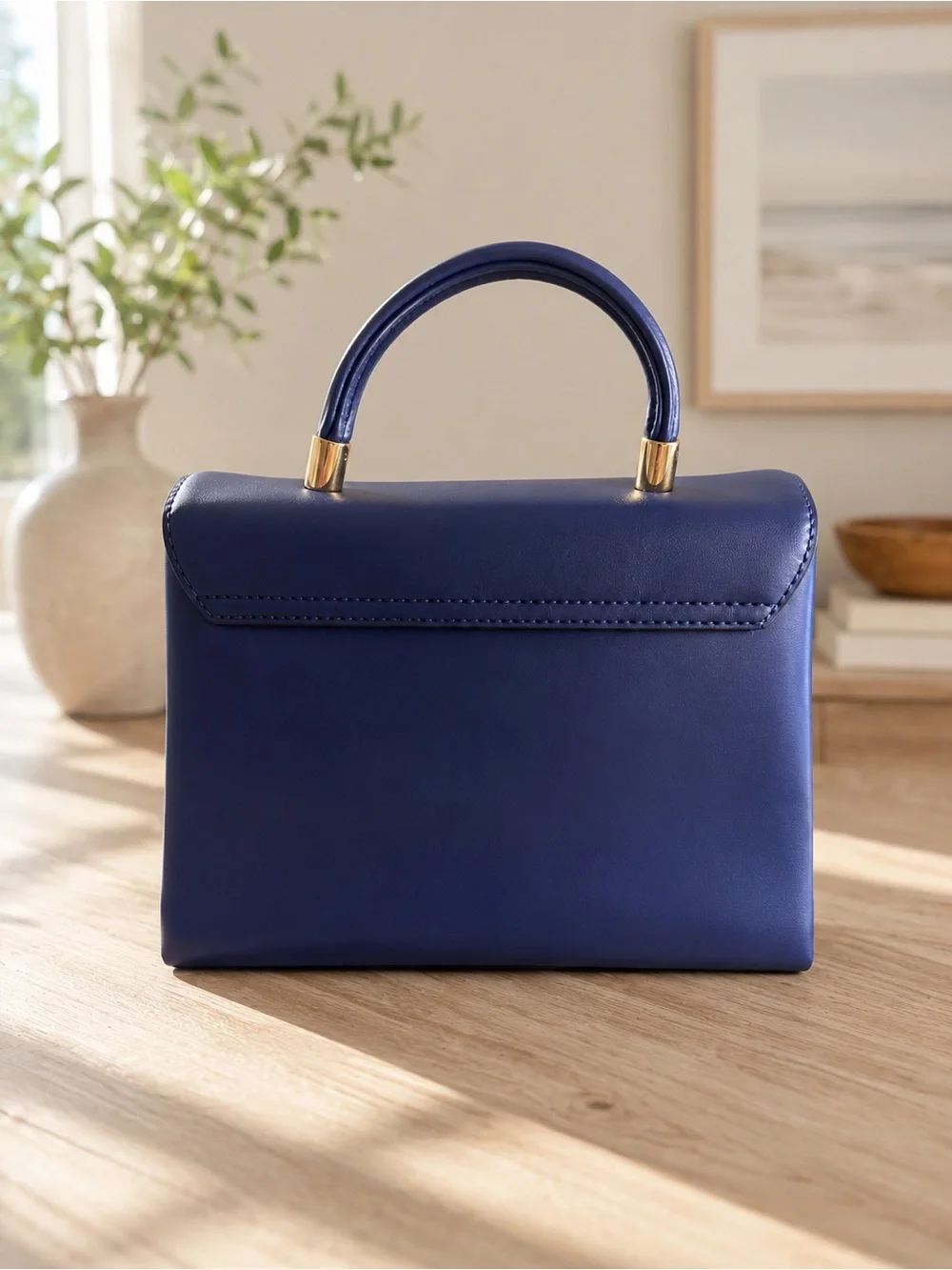 A New Day Navy Blue Structured Handbag